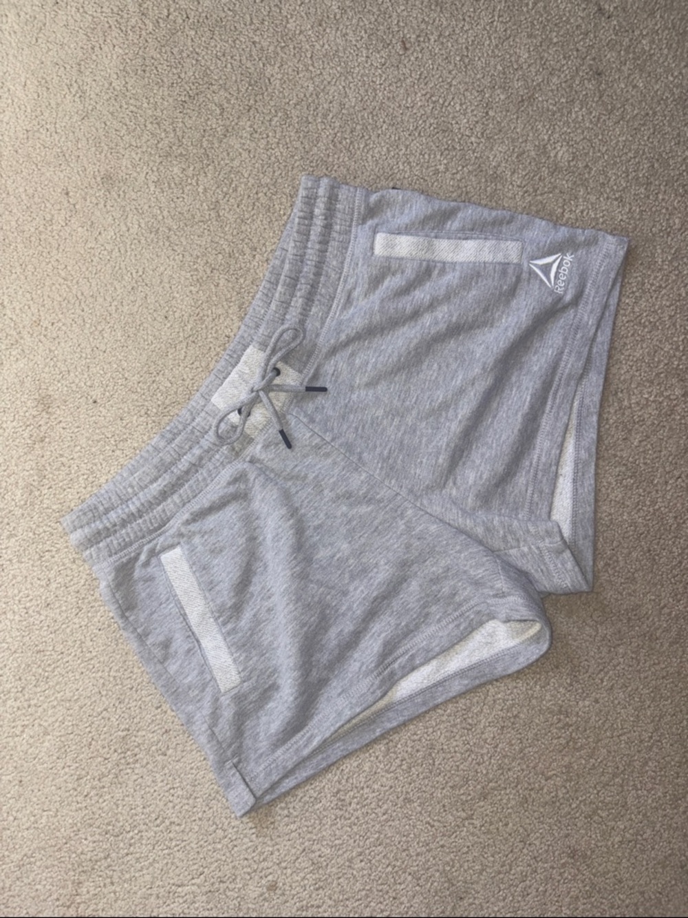 Reebok Women’s Light Gray Heather Athletic Drawstring Shorts